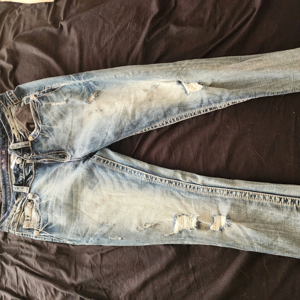 Miss Me Women's Straight Leg Jeans - Distressed Blue